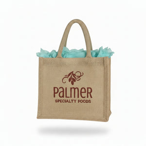 Small Tan Palmer Specialty Foods Jute Bag